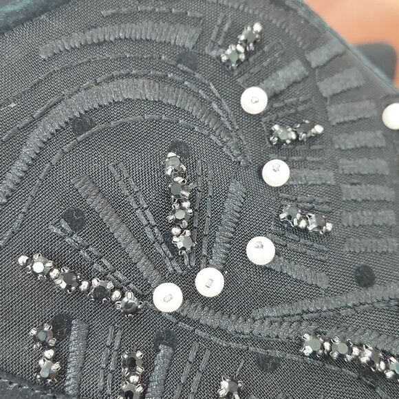 Sam Edelman Kami Black Mesh/Suede Kitten Heel Bootie Pearl Stud Embellished Sz 7 - Picture 13 of 16